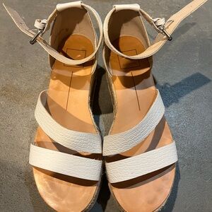 Dolce Vita White Textured Sandals